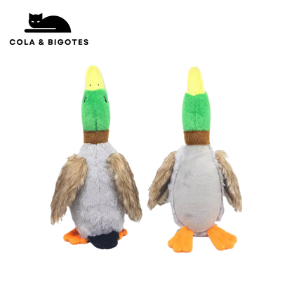 PELUCHE EN FORMA DE PATO PARA MASCOTAS (CON SONIDO) - (COLA  Y BIGOTES)