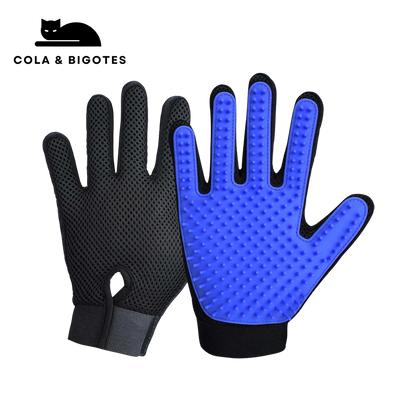 GUANTES DE SILICONA PARA CEPILLAR Y ACARICIAR MACOTAS - (COLA Y BIGOTES)